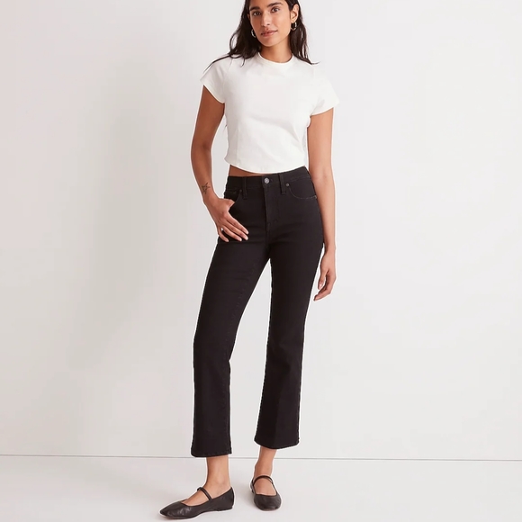 Madewell Denim - MR Madewell Tall Women's Black Rinse Wash Kick Out Crop Cali Denim Jeans NWT 31T